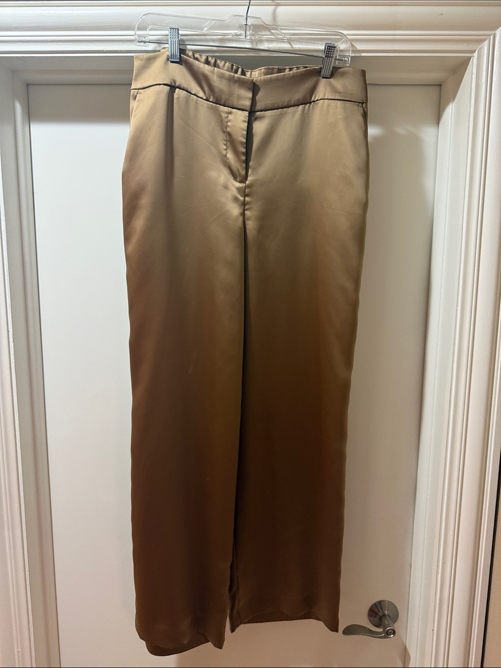 Talbots Satin Wide-Leg Trousers in Bronze